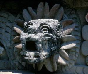 Puzzle Quetzalcoatl, τον θεό των Αζτέκων της ζωής, ο προικισμένος φίδι
